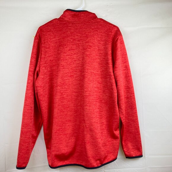 Under Armour Mens Sz M Zip Neck Long Sleeve Orange Loose Fit Sweatshirt - Picture 5 of 5